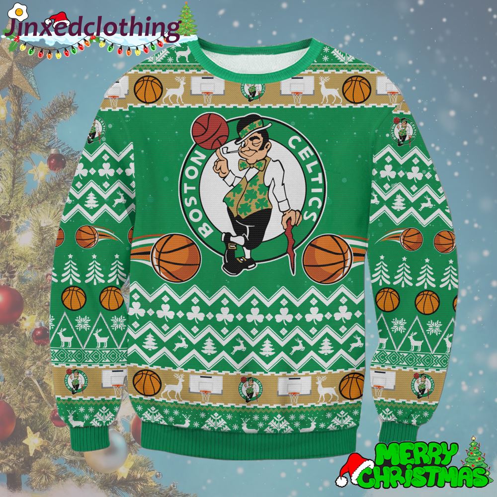 Boston Celtics Nba Ugly Sweater Christmas Party 